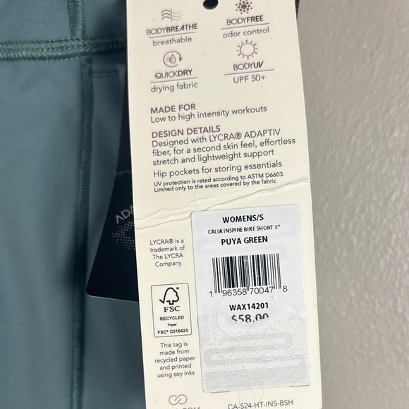 Calia Inspire Bike Short 5” Puya Green - Picture 5 of 5